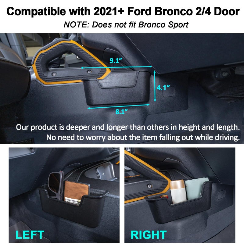 TOPINSTALL Gear Shifter Organizer - Compatible with 2021-2025 Ford Bronco, Center Console Gear Side Storage Box Tray Interior Accessories for Bronco 2/4-Door - Image 5